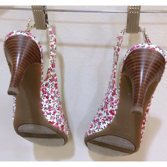 Etienne Aigner Osbert Floral Peep Toe Pumps 8.5 - Picture 4 of 6